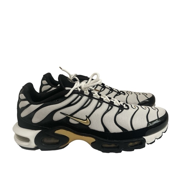 Nike Other - Nike Air Max Plus Sneakers Men’s Size 12 White Metallic Gold Tn CZ9188-001